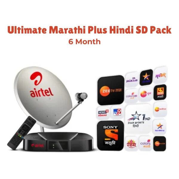 Airtel DTH SD Plans | 6 Months Ultimate Marathi Plus Hindi Complete | Free Installation - Image 2